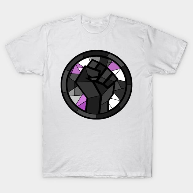 BLM Stained Glass Fist (Ace) T-Shirt by OctopodArts